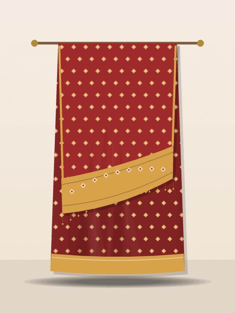 Jamdani-Weave Festive Saree